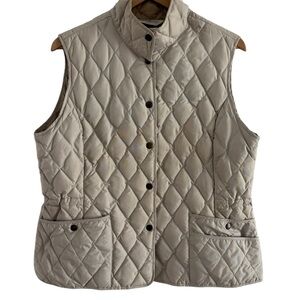 Women’s Eddie Bauer XL diamond quilted down snap from Vest. Tan or light khaki.